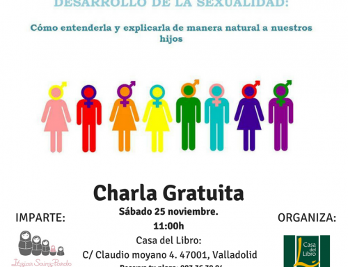 Charla gratuita: Desarrollo de la sexualidad:cómo entenderla y explicarla de manera natural a nuestros hijos.